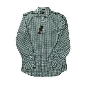 Banana Republic Men's Grant Cotton Shirt Green Gingham Checked Large NWT